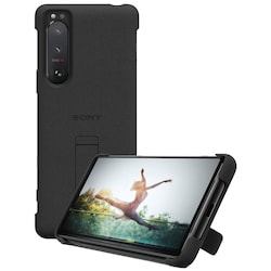 Sony Xperia 5 III Style Cover med stander (sort)