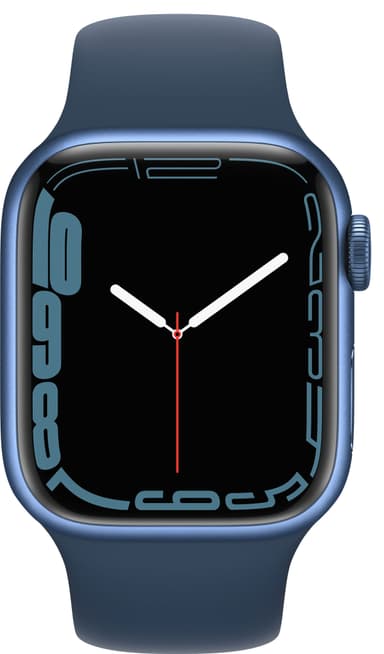 Apple Watch Series 7 41mm GPS+eSIM (blå alu/mørk dybhavsblå sportsrem)