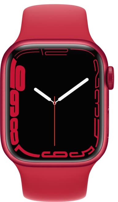 Apple Watch Series 7 41mm GPS (rød alu. / rød sportsrem)