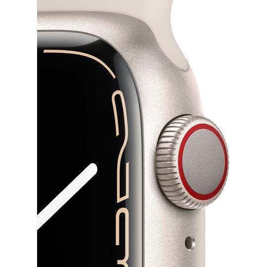 Apple Watch Series 7 41mm GPS+eSIM (stjerneskær alu/ stjerneskær sportsrem)