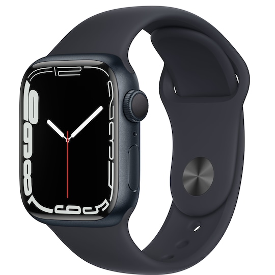 Apple Watch Series 7 41mm GPS (Midnat alu. / Midnat sportsrem)