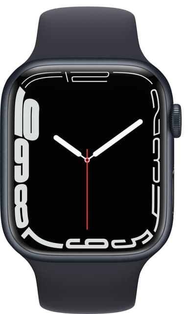 Apple Watch Series 7 45mm GPS (Midnat alu. / Midnat sportsrem)