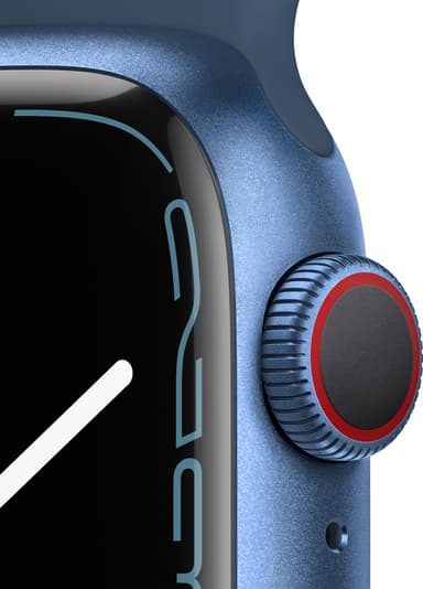 Apple Watch Series 7 41mm GPS+eSIM (blå alu/mørk dybhavsblå sportsrem)