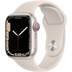 Apple Watch Series 7 41mm GPS+eSIM (stjerneskær alu/ stjerneskær sportsrem)