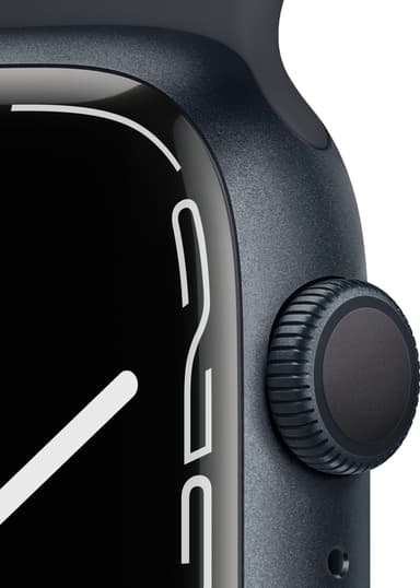 Apple Watch Series 7 45mm GPS (Midnat alu. / Midnat sportsrem)