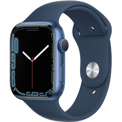 Apple Watch Series 7 45mm GPS (blå alu. / mørk dybhavsblå sportsrem)