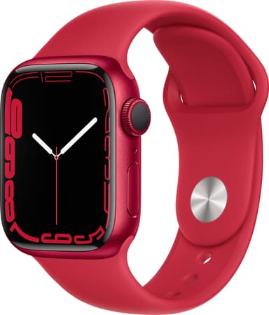 Apple Watch Series 7 41mm GPS (rød alu. / rød sportsrem)