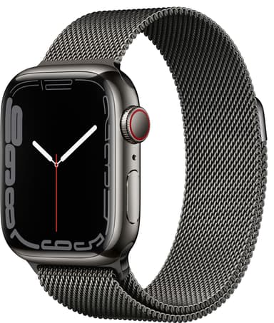 Apple Watch Series 7 41mm GPS+eSIM (grafitgrå stål/grafitgrå Milanorem)