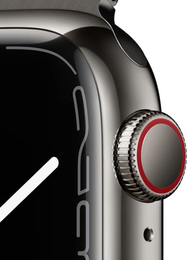 Apple Watch Series 7 41mm GPS+eSIM (grafitgrå stål/grafitgrå Milanorem)