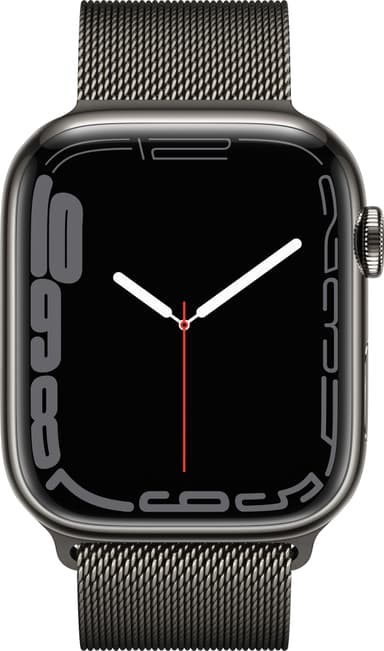 Apple Watch Series 7 45mm GPS+eSIM (grafitgrå stål/grafitgrå Milanorem)