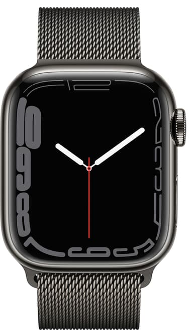 Apple Watch Series 7 41mm GPS+eSIM (grafitgrå stål/grafitgrå Milanorem)