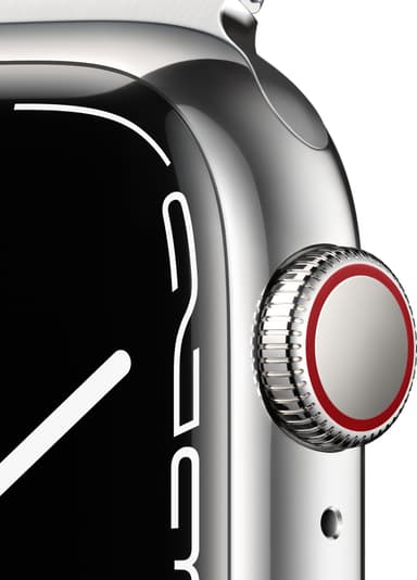 Apple Watch Series 7 41mm GPS+eSIM (sølv stål/sølv Milanorem)