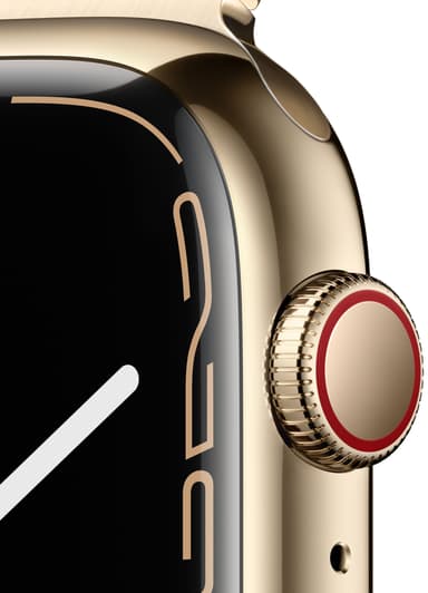 Apple Watch Series 7 45mm GPS+eSIM (guld stål/guld Milanorem)