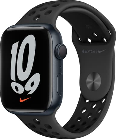 Apple Watch Series 7 Nike 45mm GPS (Midnat alu. / Anthr. Blk. sportsrem)