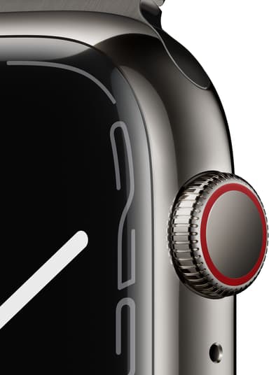 Apple Watch Series 7 45mm GPS+eSIM (grafitgrå stål/grafitgrå Milanorem)