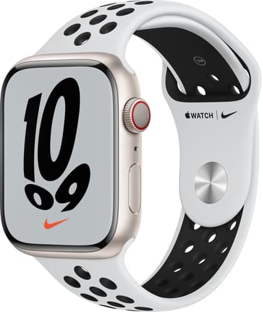 Apple Watch Series 7 Nike 45mm GPS+eSIM (stjerne alu / Plat Blk sportsrem)