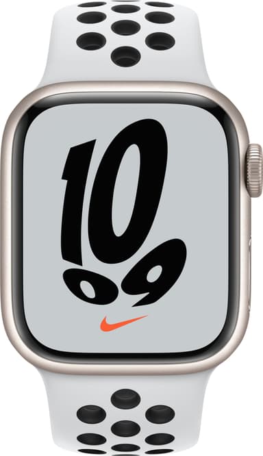 Apple Watch Series 7 Nike 41mm GPS+eSIM (stjerne alu/Plat Blk sportsrem)