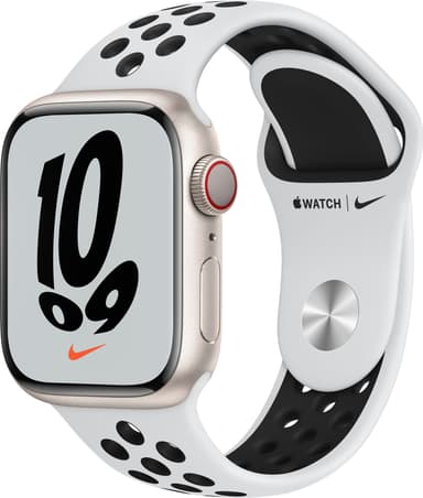 Apple Watch Series 7 Nike 41mm GPS+eSIM (stjerne alu/Plat Blk sportsrem)