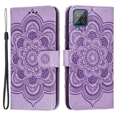 SKALO Samsung A22 4G Mandala Flip Cover - Lilla