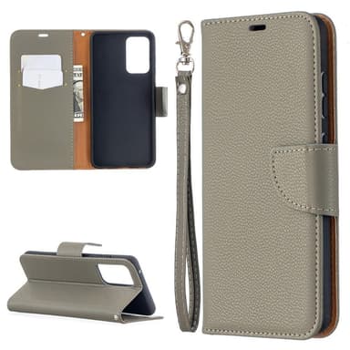SKALO Samsung A52/A52s Premium Litchi Flip Cover - Grå