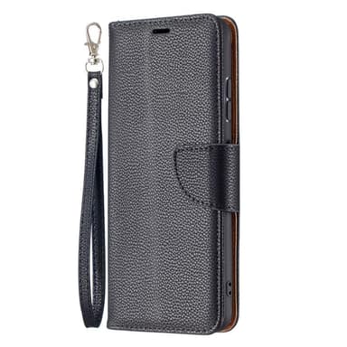 SKALO Samsung A22 5G Premium Litchi Flip Cover - Sort