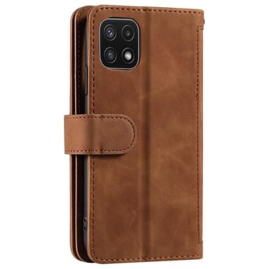 SKALO Samsung A22 5G Big Wallet Ruskind Pungetaske - Brun