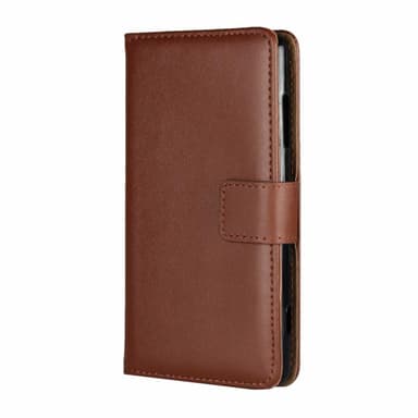 SKALO Sony Xperia 5 III Flip Cover m. Pung i Ægte Læder - Brun