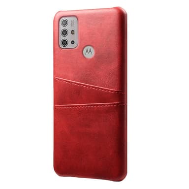 SKALO Moto G20/G30 PU-læder Kortholder Cover - Rød