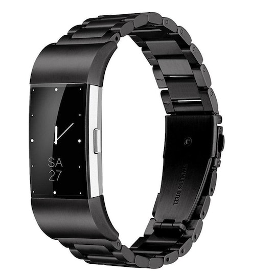 SKALO Link armbånd til Fitbit Charge 3/4 - Sort