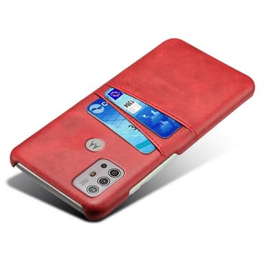 SKALO Moto G20/G30 PU-læder Kortholder Cover - Rød