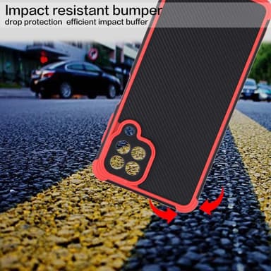 SKALO Samsung A22 4G Armor Hybrid Bumper Cover - Rød