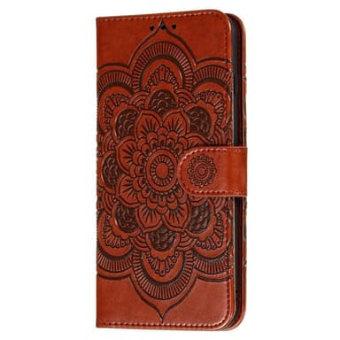 SKALO Samsung A22 4G Mandala Flip Cover - Brun