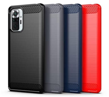 SKALO Xiaomi Redmi Note 10 Pro Armor Carbon Stødsikker TPU-cover - Grå