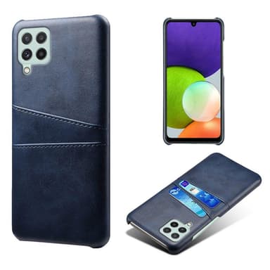 SKALO Samsung A22 4G PU-læder Kortholder Cover - Blå