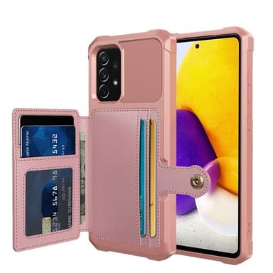 SKALO Samsung A52/A52s Stødsikker cover med pung - Pink