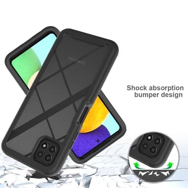 SKALO Samsung A22 5G Stødsikker Clear Hybrid Cover - Sort
