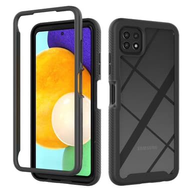 SKALO Samsung A22 5G Stødsikker Clear Hybrid Cover - Sort