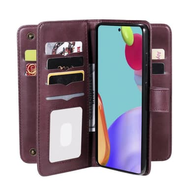 SKALO Samsung A52/A52s 10-RUM Flip Cover - Vin rød