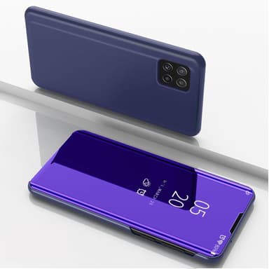 SKALO Samsung A22 5G Clear View Mirror Etui - Mørk lilla