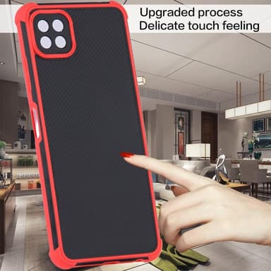SKALO Samsung A22 5G Armor Hybrid Bumper Cover - Rød