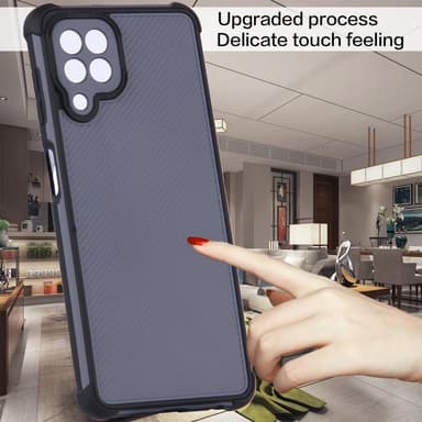 SKALO Samsung A22 4G Armor Hybrid Bumper Cover - Sort