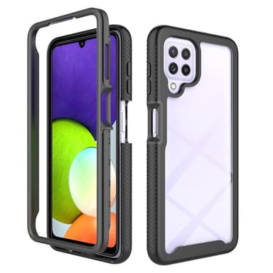 SKALO Samsung A22 4G Stødsikker Clear Hybrid Cover - Sort