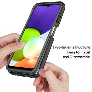 SKALO Samsung A22 4G Stødsikker Clear Hybrid Cover - Sort