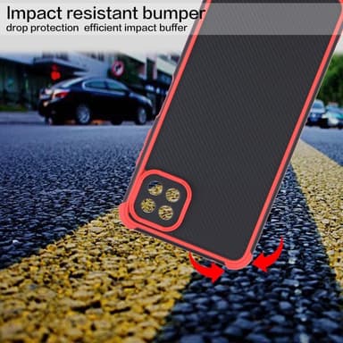 SKALO Samsung A22 5G Armor Hybrid Bumper Cover - Rød