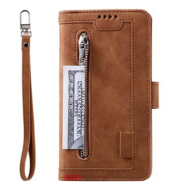 SKALO Samsung A22 5G Big Wallet Ruskind Pungetaske - Brun