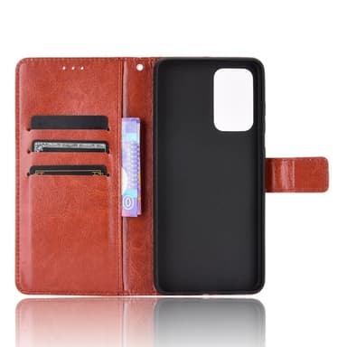 SKALO Samsung A52/A52s Crazy Horse Pungetui PU læder - Brun