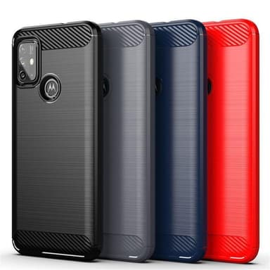 SKALO Moto G30 Armor Carbon Stødsikker TPU-cover - Blå
