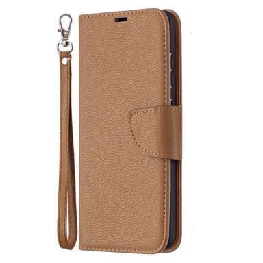 SKALO Samsung A52/A52s Premium Litchi Flip Cover - Brun