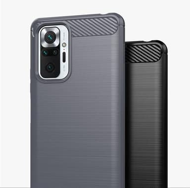 SKALO Xiaomi Redmi Note 10 Pro Armor Carbon Stødsikker TPU-cover - Grå