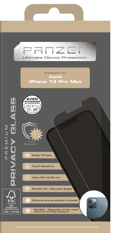 Panzer Full-fit Privacy 2-way skærmbeskytter til iPhone 13 Pro Max